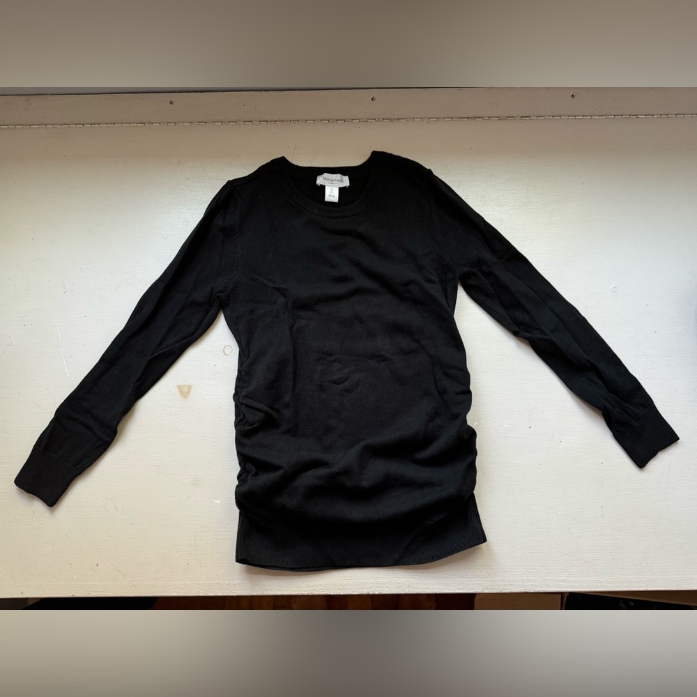 Motherhood Maternity Black Sweater with Ruching on Sides